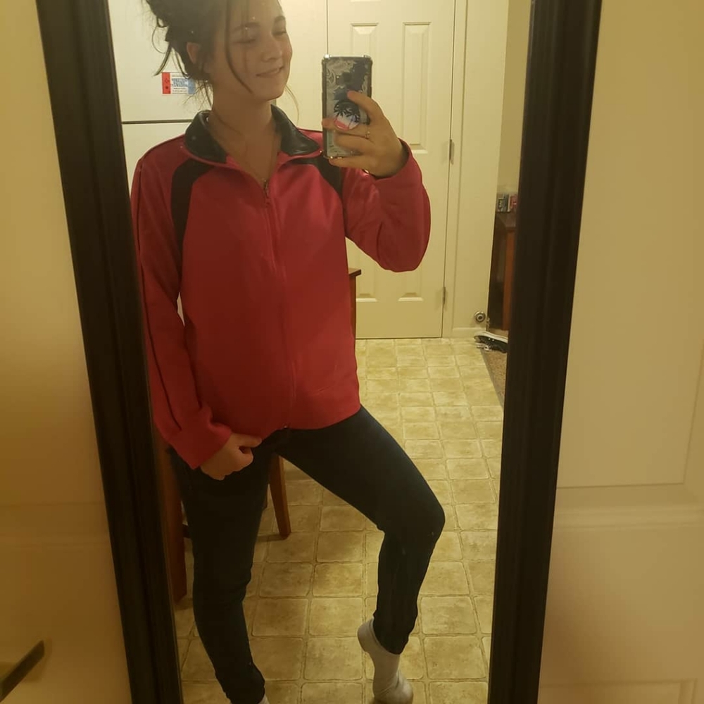 Pink and black jacket